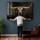 Vintage Longhorn Bull Wall Art Canvas Print – Rustic Western by MyGreatCanvas | Canvas Wall Art Prints | Photo Prints & Wall Decor