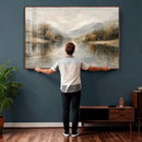 Neutral Abstract River Landscape Wall Art Canvas Print by MyGreatCanvas | Canvas Wall Art Prints | Photo Prints & Wall Decor