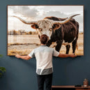 Texas Longhorn Bull Rustic Wall Art Canvas Print, Western by MyGreatCanvas | Canvas Wall Art Prints | Photo Prints & Wall Decor