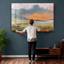 Mountain Sunset Wall Art Canvas Print Vintage Landscape by MyGreatCanvas | Canvas Wall Art Prints | Photo Prints & Wall Decor