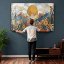 Boho Mountain Landscape Large Wall Art, Horizontal Gold by MyGreatCanvas | Canvas Wall Art Prints | Photo Prints & Wall Decor