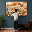 Geometric Boho Abstract Wall Art Canvas Print, Orange Blue by MyGreatCanvas | Canvas Wall Art Prints | Photo Prints & Wall Decor