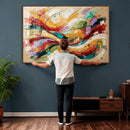 Geometric Abstract Wall Art Canvas Print, Orange Blue by MyGreatCanvas | Canvas Wall Art Prints | Photo Prints & Wall Decor