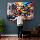 Geometric Abstract Wall Art Canvas Print, Orange Blue by MyGreatCanvas | Canvas Wall Art Prints | Photo Prints & Wall Decor