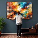 Lyrical Abstract Wall Art Canvas Print, Orange Blue Abstract by MyGreatCanvas | Canvas Wall Art Prints | Photo Prints & Wall Decor