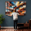 Lyrical Abstrac Wall Art Canvas Print, Orange Blue Abstract by MyGreatCanvas | Canvas Wall Art Prints | Photo Prints & Wall Decor