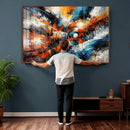 Geometric Abstract Wall Art Canvas Print, Orange Blue by MyGreatCanvas | Canvas Wall Art Prints | Photo Prints & Wall Decor