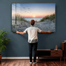 Sandy Dune Path Sunset Canvas Wall Art — Seagulls Beach by MyGreatCanvas | Canvas Wall Art Prints | Photo Prints & Wall Decor