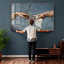 Funny Bathroom Canvas Wall Art, Michelangelo Creation of by MyGreatCanvas | Canvas Wall Art Prints | Photo Prints & Wall Decor