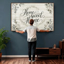 Home Sweet Home Wall Art Canvas Print, Floral Farmhouse by MyGreatCanvas | Canvas Wall Art Prints | Photo Prints & Wall Decor