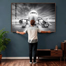 Airplane Wall Art Canvas Print, Black and White Jet Aircraft by MyGreatCanvas | Canvas Wall Art Prints | Photo Prints & Wall Decor