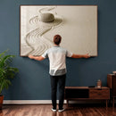 Zen Garden Stone Sand Canvas | Japanese Rock Garden Wall Art by MyGreatCanvas | Canvas Wall Art Prints | Photo Prints & Wall Decor