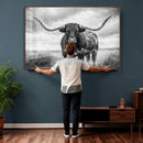 Texas Longhorn Canvas Wall Art Western Bull Desert Moody by MyGreatCanvas | Canvas Wall Art Prints | Photo Prints & Wall Decor