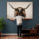 Texas Longhorn Canvas Wall Art Western Bull Desert Moody by MyGreatCanvas | Canvas Wall Art Prints | Photo Prints & Wall Decor