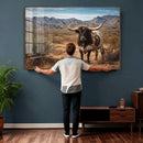 Texas Longhorn Canvas Wall Art Western Bull Desert Moody by MyGreatCanvas | Canvas Wall Art Prints | Photo Prints & Wall Decor