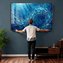 School of Fish Canvas Print | Blue Ocean Underwater Wall Art by MyGreatCanvas | Canvas Wall Art Prints | Photo Prints & Wall Decor
