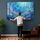 School of Fish Canvas Print | Blue Ocean Underwater Wall Art by MyGreatCanvas | Canvas Wall Art Prints | Photo Prints & Wall Decor