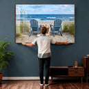 Large Beach Canvas Wall Art Coastal Adirondack Chairs Ocean by MyGreatCanvas | Canvas Wall Art Prints | Photo Prints & Wall Decor