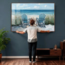Beach Canvas Wall Art Coastal Adirondack Chairs Ocean by MyGreatCanvas | Canvas Wall Art Prints | Photo Prints & Wall Decor