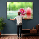 Zen Lotus Candle Canvas Wall Art Pink Spa Meditation by MyGreatCanvas | Canvas Wall Art Prints | Photo Prints & Wall Decor