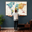 Watercolor World Map Canvas Wall Art Print – Abstract by MyGreatCanvas | Canvas Wall Art Prints | Photo Prints & Wall Decor