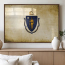 Massachusetts Flag Wall Art Canvas Print