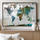 Modern Watercolor World Map Canvas Wall Art – Framed by MyGreatCanvas | Canvas Wall Art Prints | Photo Prints & Wall Decor