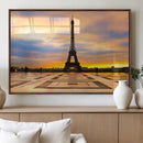 Paris Eiffel Tower Sunset Canvas Wall Art Print - Iconic