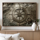 Wooden Ship Wheel Canvas Print, Multi Panel Canvas Wall Art