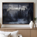 Night Landscape and Trees Wall Art Canvas Print