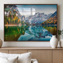 Spectacular autumn view of Braies Lake Wall Art Canvas Print by MyGreatCanvas | Canvas Wall Art Prints | Photo Prints & Wall Decor