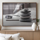 Burning Incense and Zen Stones Buddhism Wall Art, Zen Stones