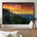 Forest Landscape Wall Art Sunset Canvas, Forest Sunset