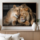 Lion and Lioness Wall Art Canvas Print – Framed African