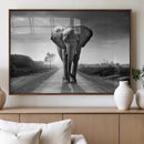 Black and White Elephant Wall Art Canvas Print