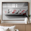 Framed Luck Poker Cards Canvas – Modern Triptych Wall Art,