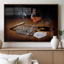 Whiskey Cigar Wall Art Canvas Print Kitchen Wall