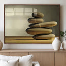 Fluvial Zen Stones Canvas Wall Art Print