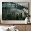 Misty Forest Wall Art Premium Canvas Print a Foggy and