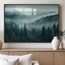 Captivating Misty Foggy Forest Wall Art Premium Canvas Print
