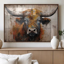 Scottish Highland Cow Cattle Art Print on Wood Style by MyGreatCanvas | Canvas Wall Art Prints | Photo Prints & Wall Decor