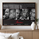 Thinker Quintet Canvas Wall Art – Martin, Obama, Malcolm X,