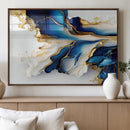 Gold Marble Art - Abstract Geode Gold And Blue Marble Shape