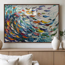 Modern Abstract Fish Shoal Wall Art Canvas Print, Colorful by MyGreatCanvas | Canvas Wall Art Prints | Photo Prints & Wall Decor