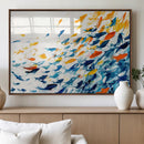 Abstract Fish Shoal Wall Art Canvas Print, Colorful Fish