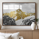 Gold Abstract Mountains Wall Art Print on Canvas, Nature
