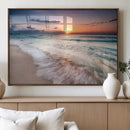 Sunset Beach Wall Art – Soothing Coastal Landscape, Ready to