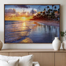 Serene Beach Sunset Wall Art Canvas- Coastal Seascape Print