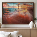 Sunset Beach Wall Art | Ocean Canvas Print | Coastal Wall