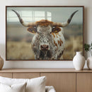 Texas Cow Longhorn Wall Art Canvas Print for Farm House Wall